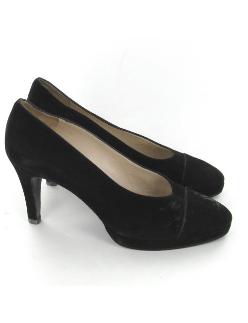 Escarpins en daim noir T38.5 CHANEL