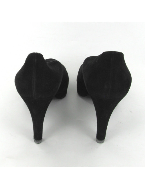Escarpins en daim noir T38.5 CHANEL