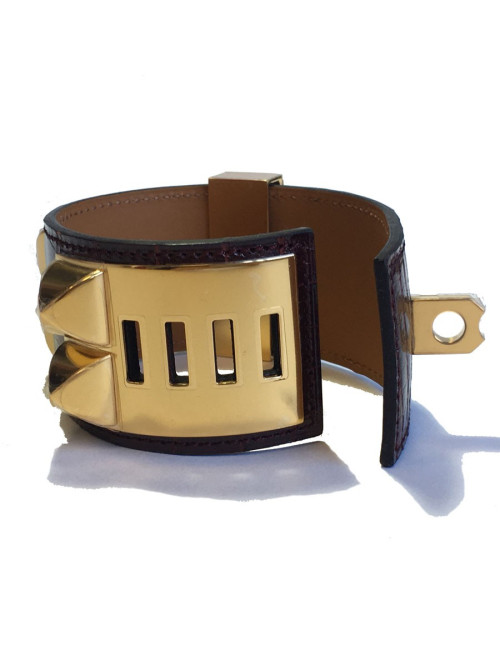 xxx Manchette MEDOR HERMES alligator mississipi couleur Bourgogne