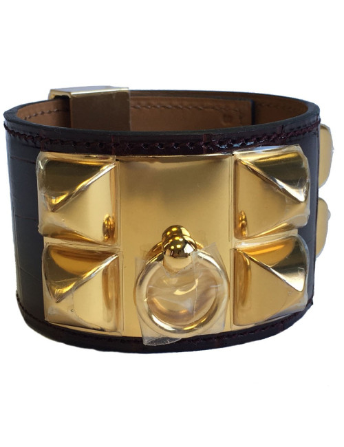 xxx Manchette MEDOR HERMES alligator mississipi couleur Bourgogne