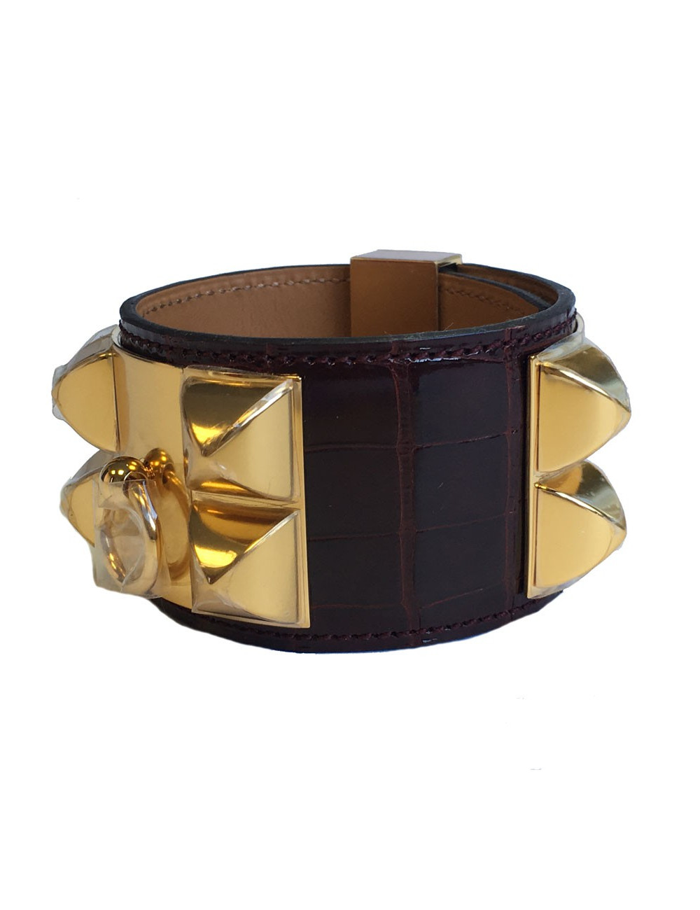 xxx Manchette MEDOR HERMES alligator mississipi couleur Bourgogne