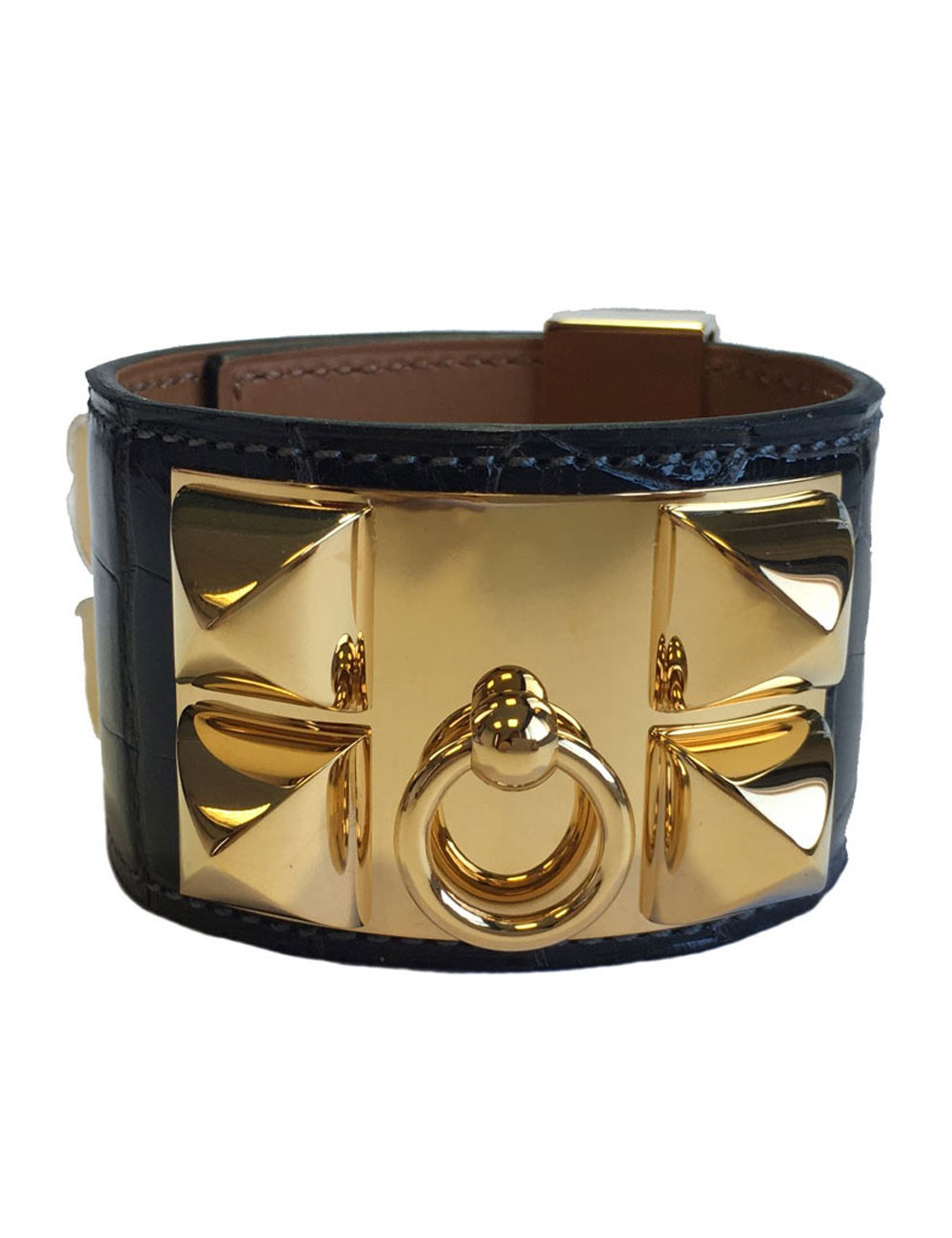 Manchette MEDOR HERMES alligator mississipi couleur graphite