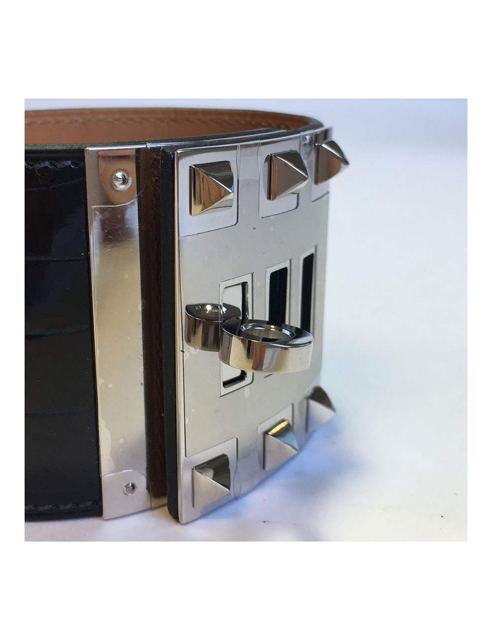 HERMES cuff "Extreme" blue alligator marine