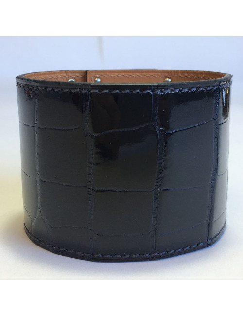 HERMES cuff "Extreme" blue alligator marine