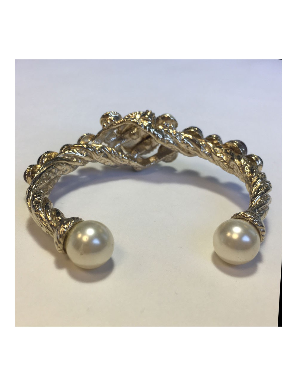 Bracelet CHANEL pâte de verre et perles nacrées