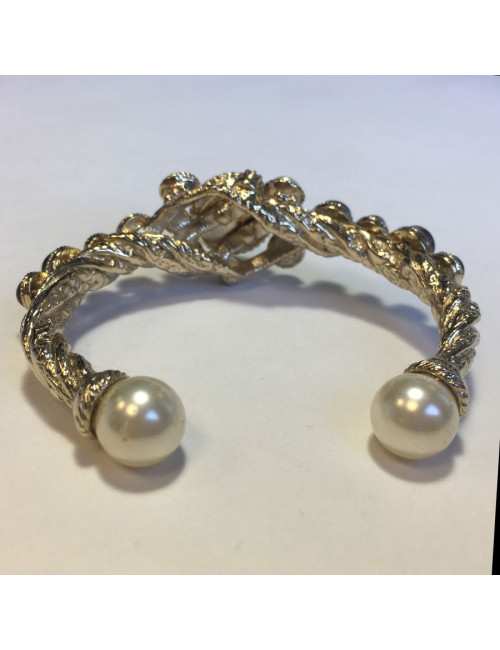 Bracelet CHANEL pâte de verre et perles nacrées