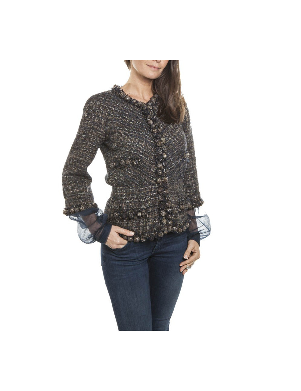 Veste CHANEL Tweed noire t 38