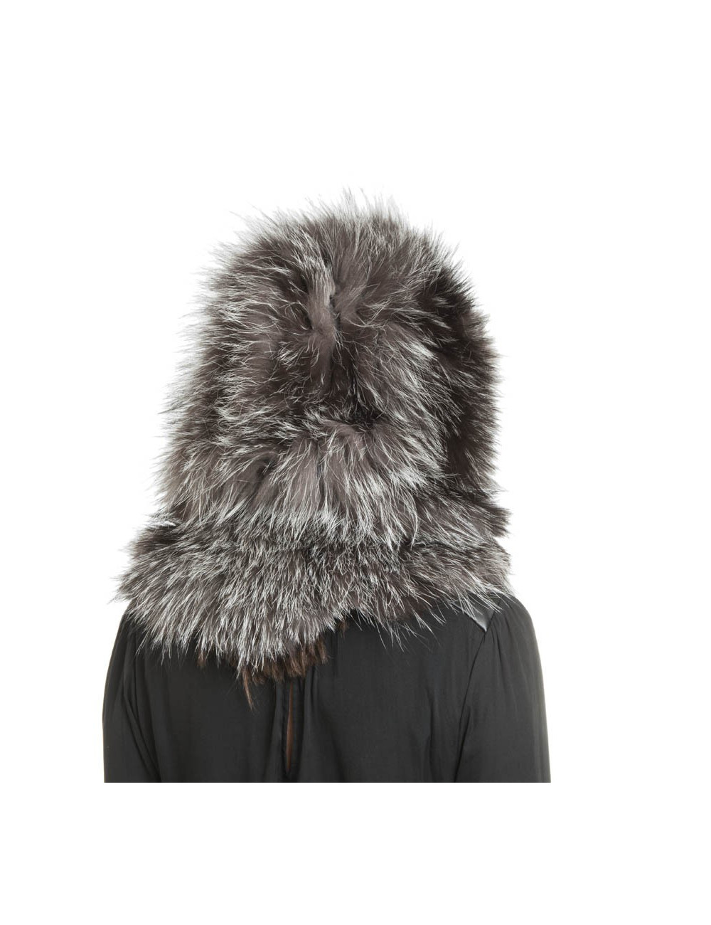 Cagoule en renard argenté