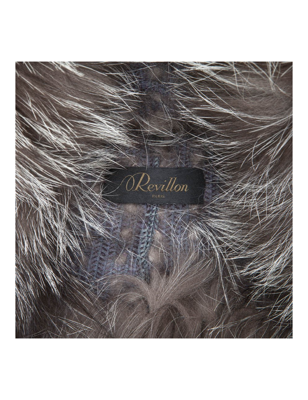 REVILLON hood in silver fox fur