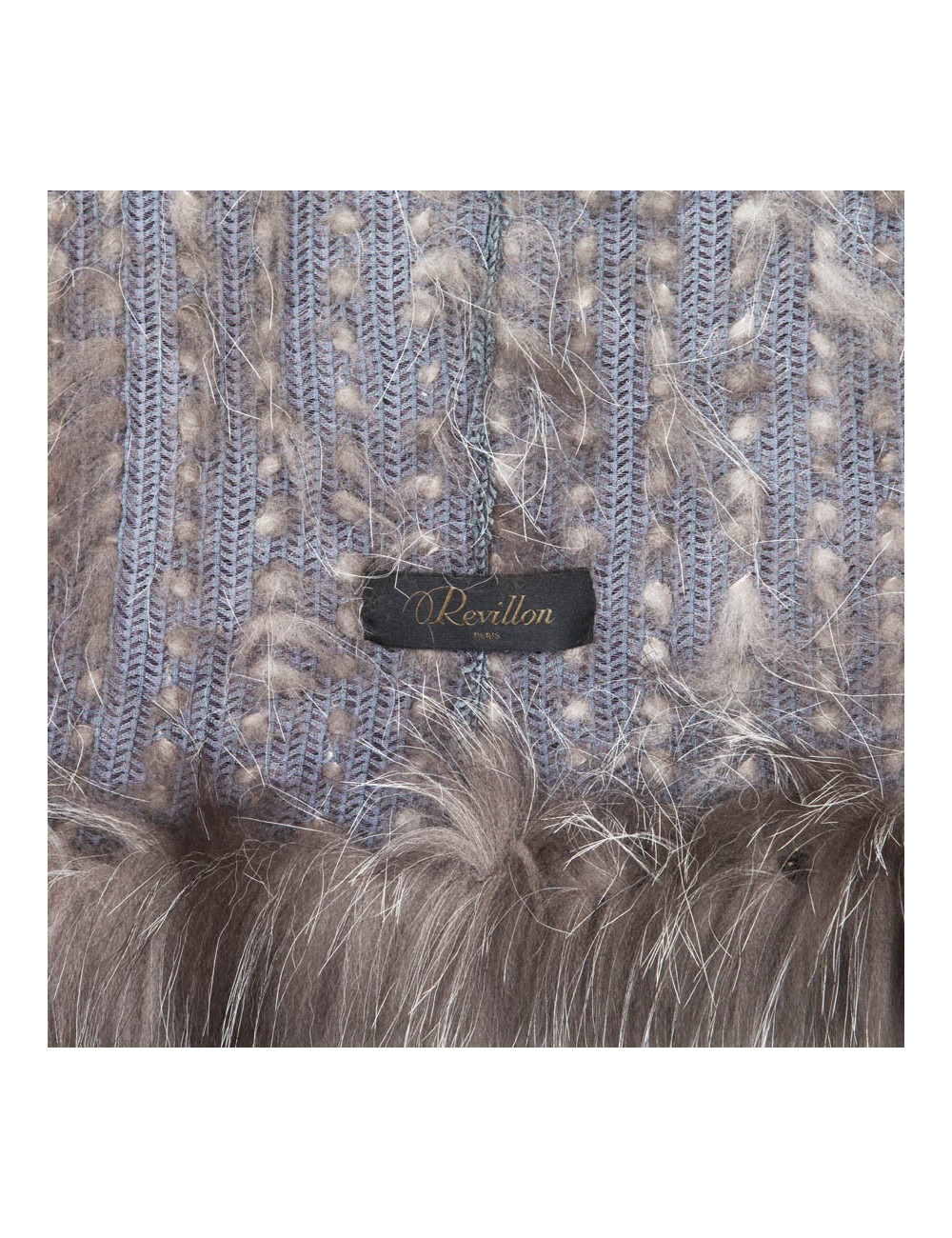 REVILLON hood in silver fox fur