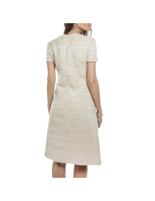 Dress CHANEL T 40 EN beige wool and sequins