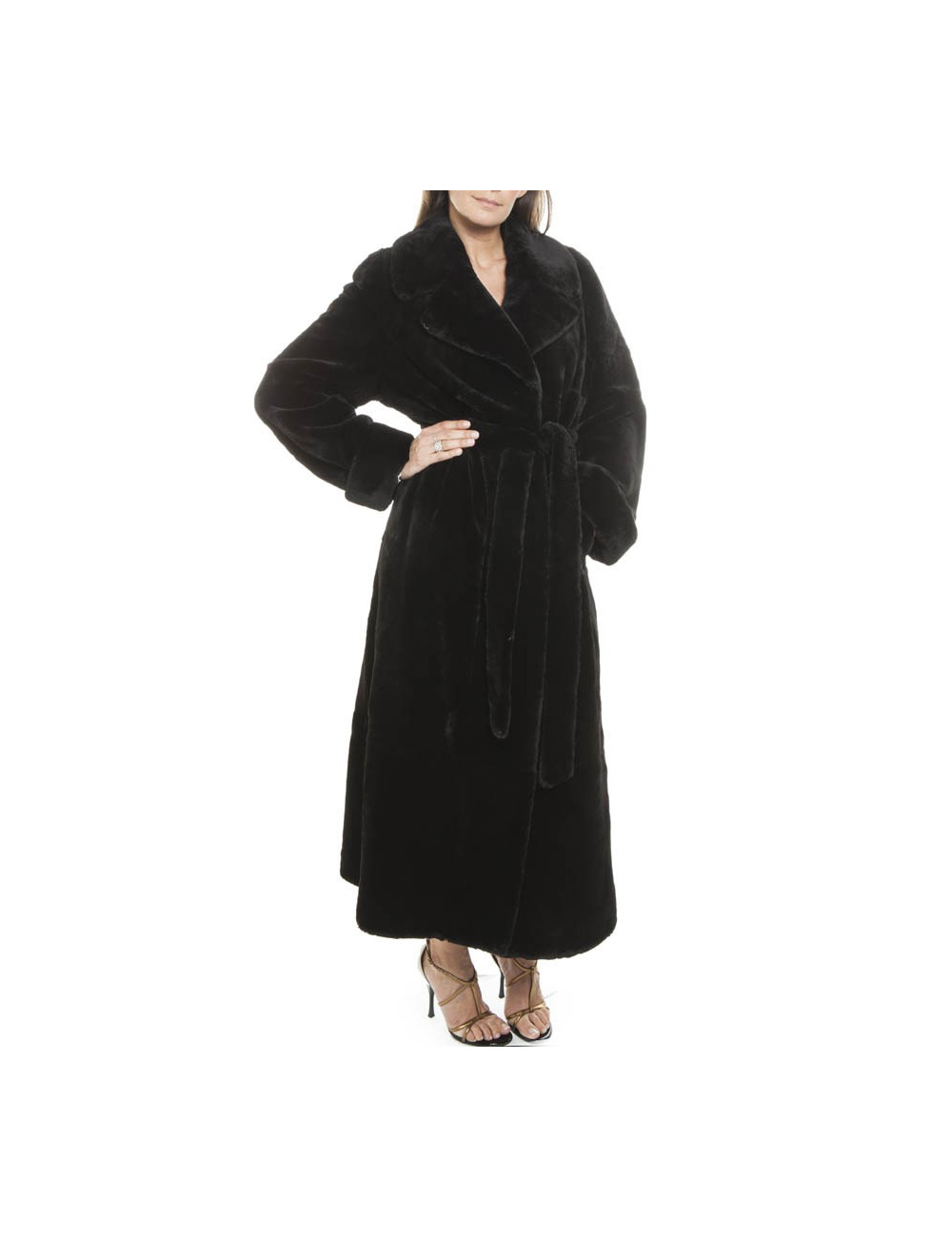 Long manteau en vison rasé 