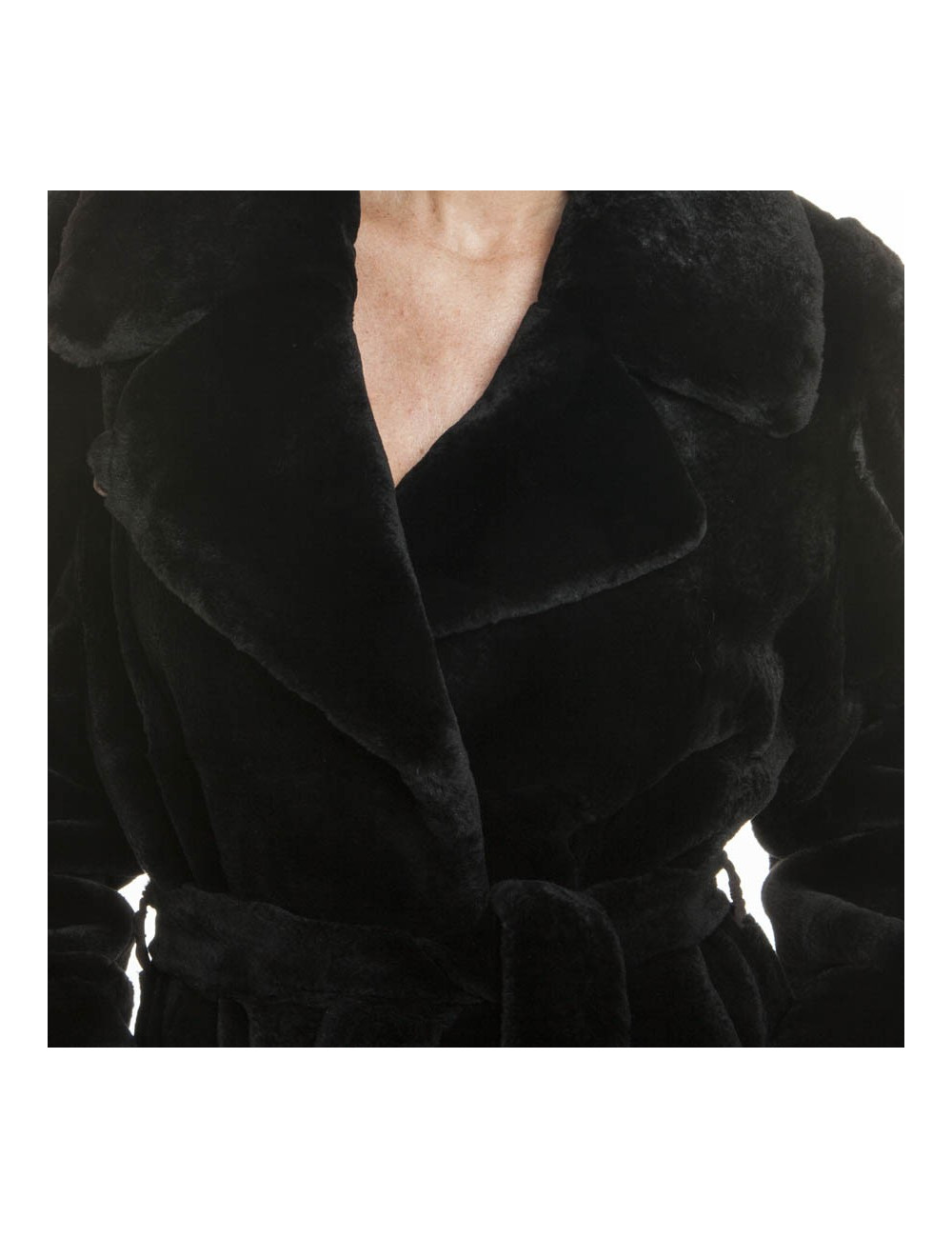 Long manteau en vison rasé 