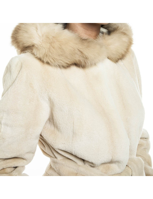 MILADY long coat in beige mink and sand Size 42EU