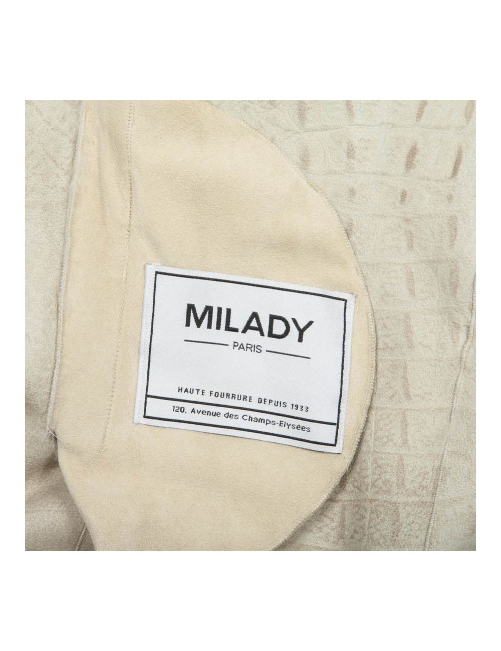 MILADY long coat in beige mink and sand Size 42EU