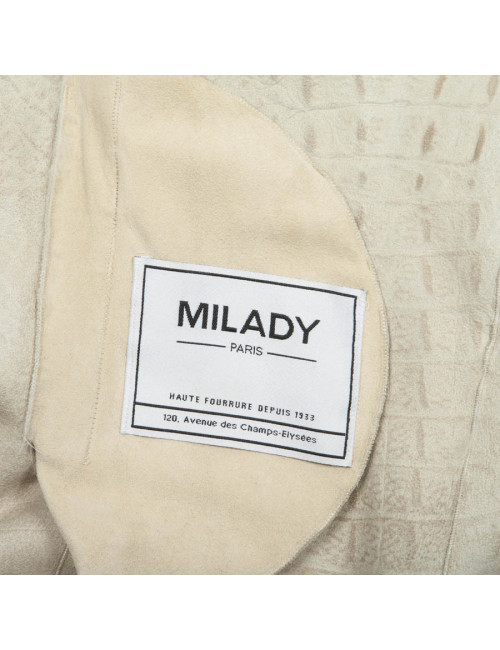 MILADY long coat in beige mink and sand Size 42EU