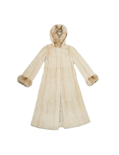 MILADY long coat in beige mink and sand Size 42EU