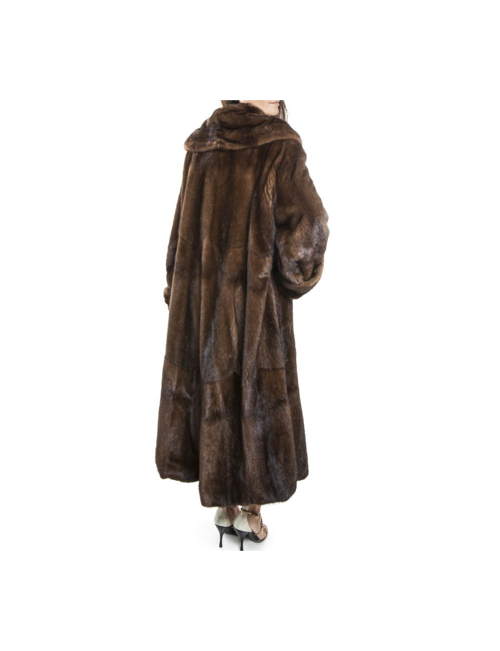 Manteau long REBECCA T en vison marron