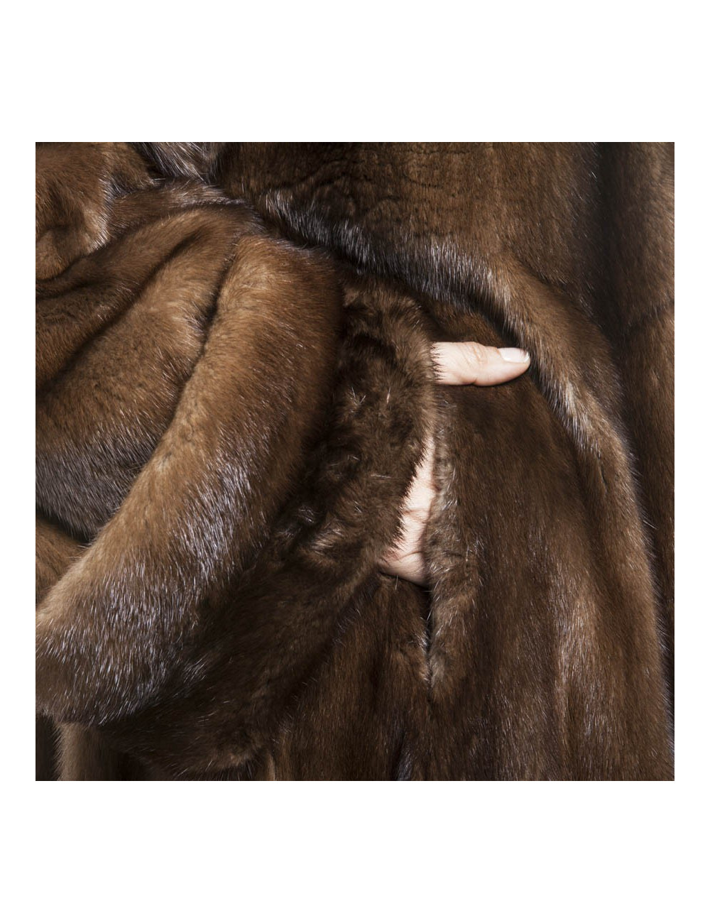 Manteau long REBECCA T en vison marron