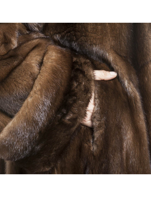 Manteau long REBECCA T en vison marron