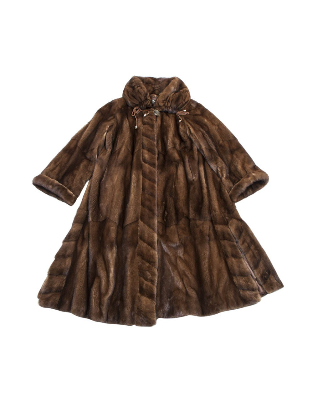 Manteau long REBECCA T en vison marron