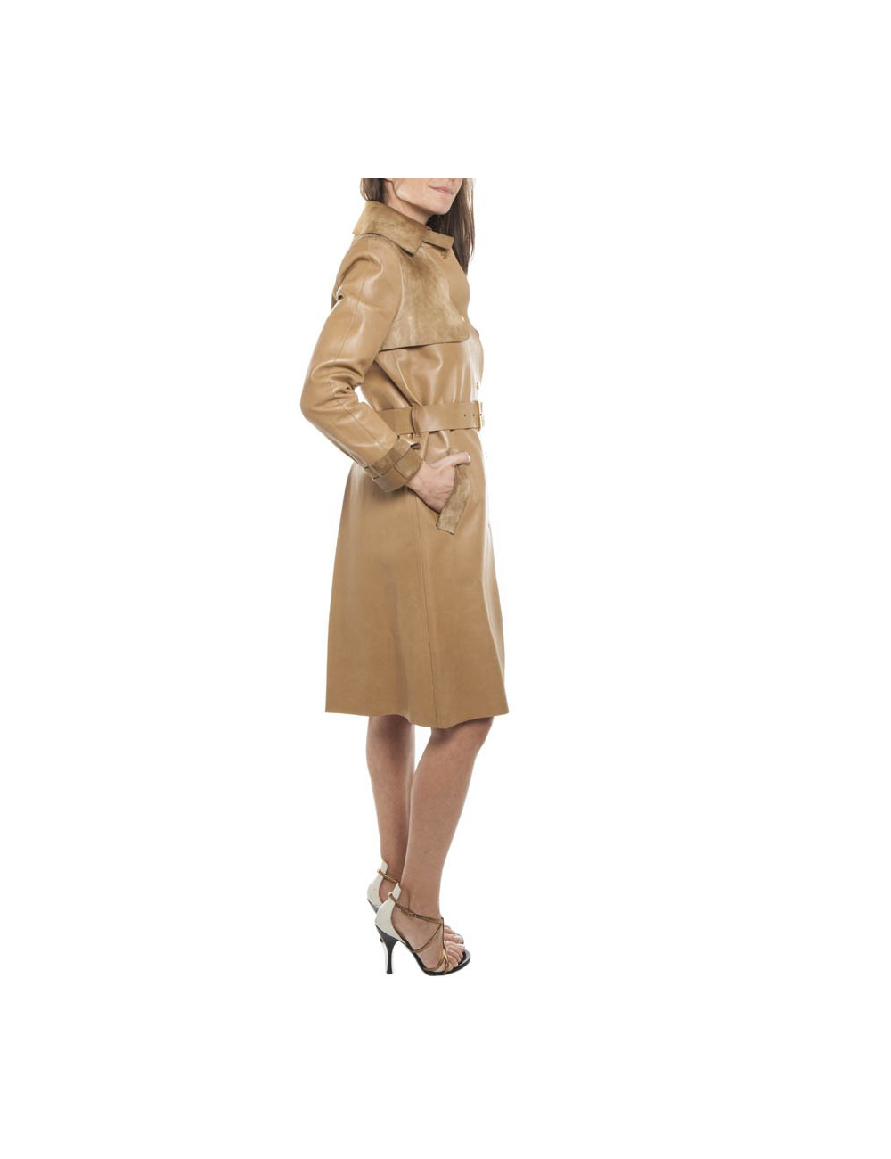 Trench GUCCI T36 en in leather and suede