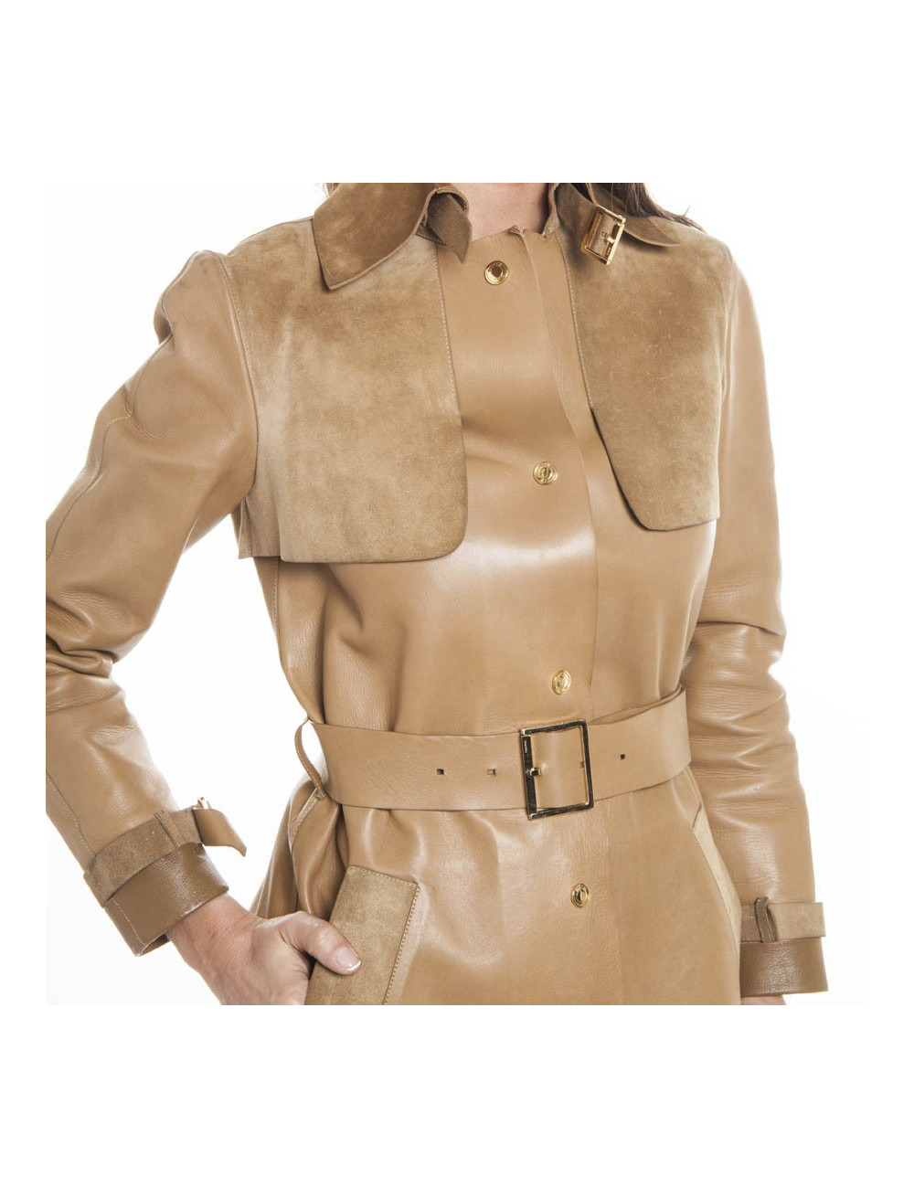 Trench GUCCI T36 en in leather and suede