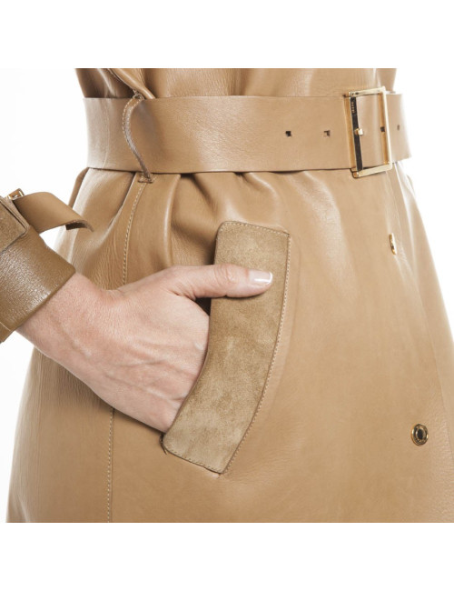 Manteau GUCCI T en cuir et daim