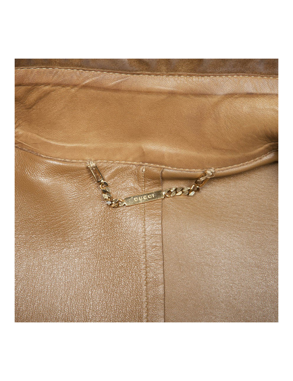 Manteau GUCCI T en cuir et daim