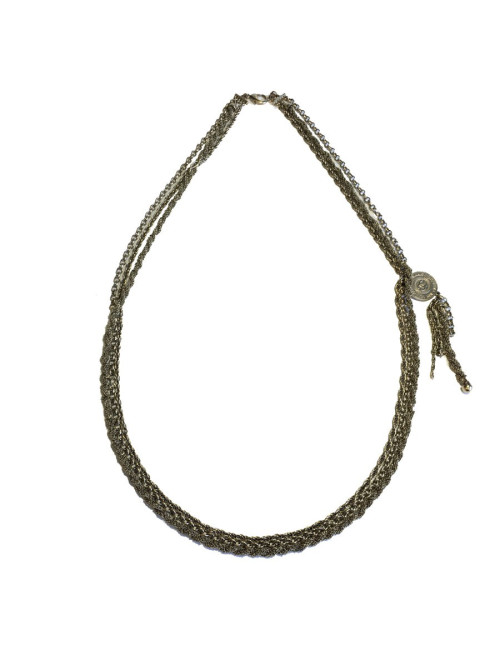 CHANEL 3 chains necklace in gilded metal