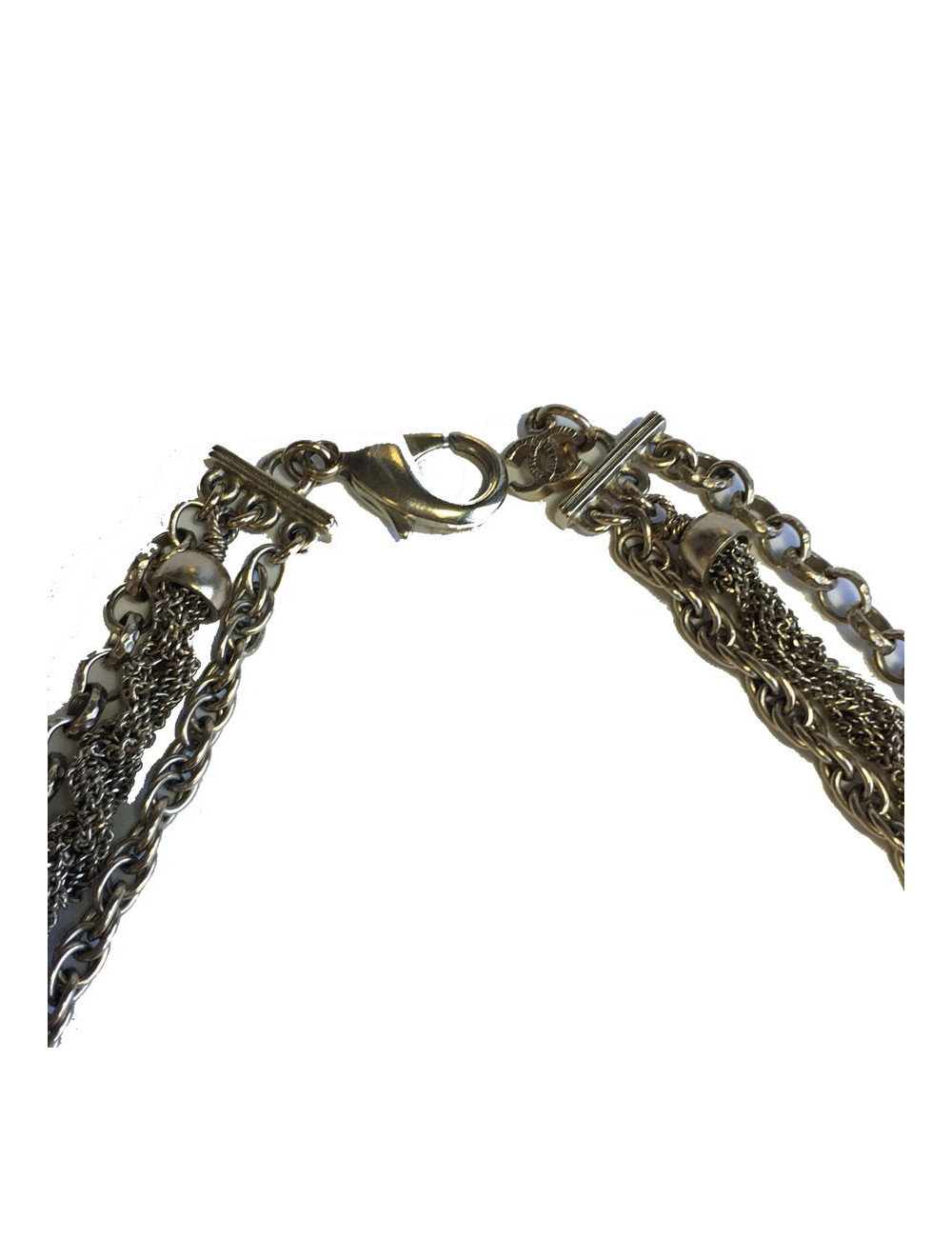 CHANEL 3 chains necklace in gilded metal