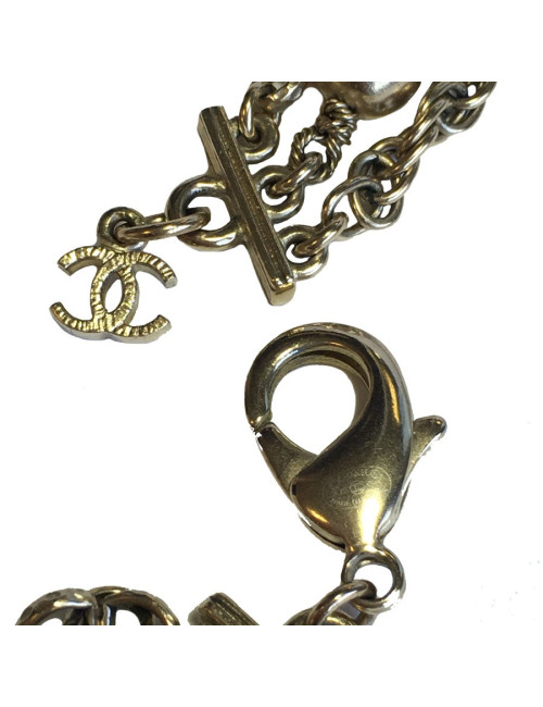 CHANEL 3 chains necklace in gilded metal