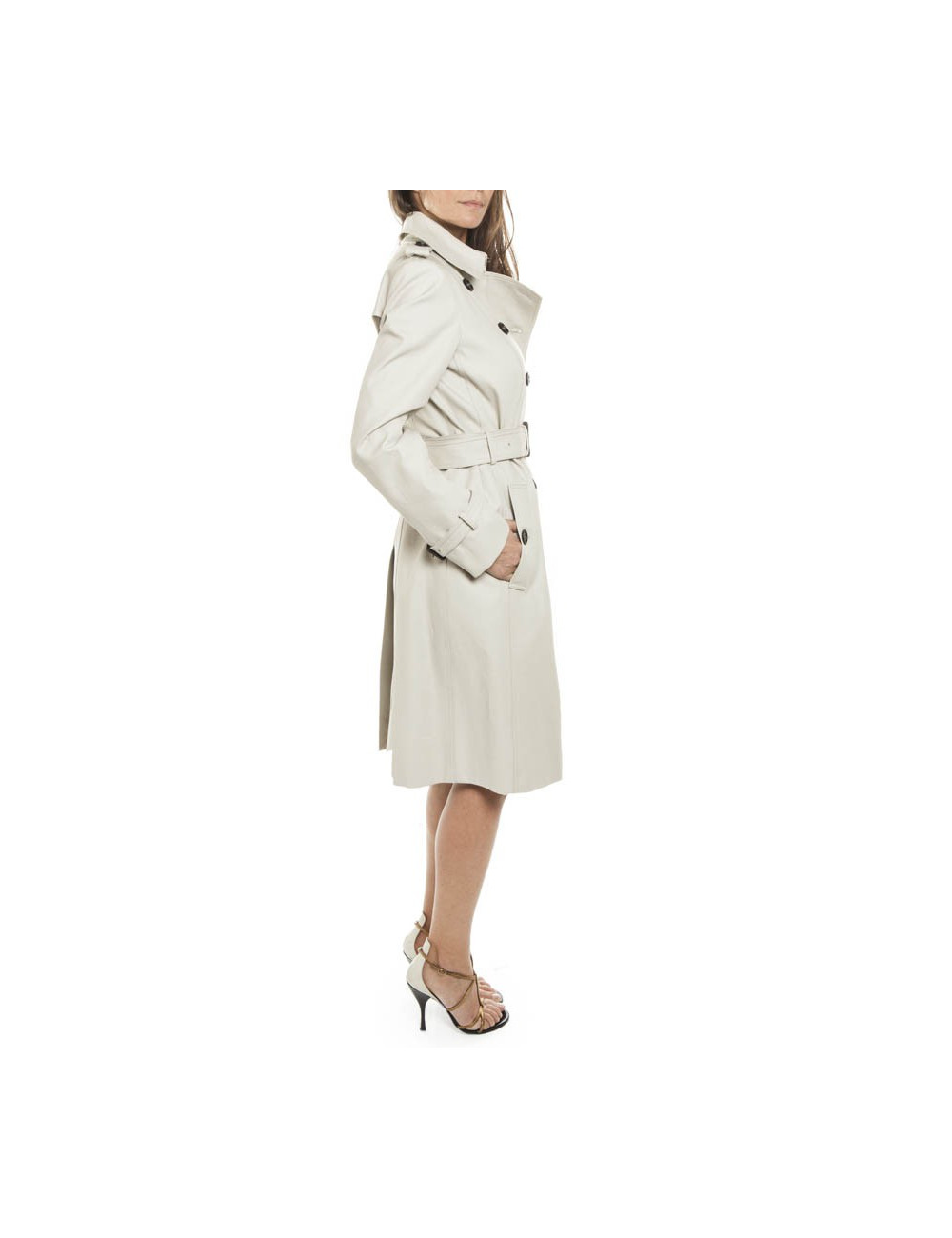 Trench coat BURBERRY T 44it/40 en Ecru canvas