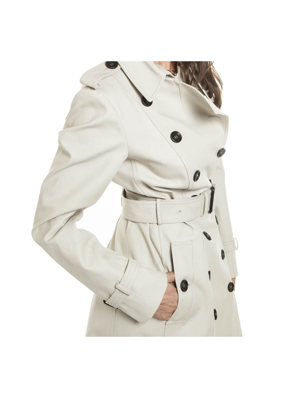 Trench coat BURBERRY T 44it/40 en Ecru canvas