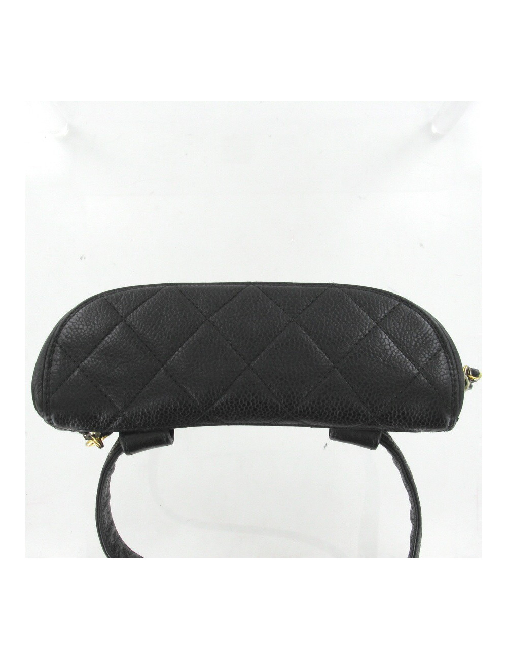 Ceinture pochette cuir grainé noir CHANEL