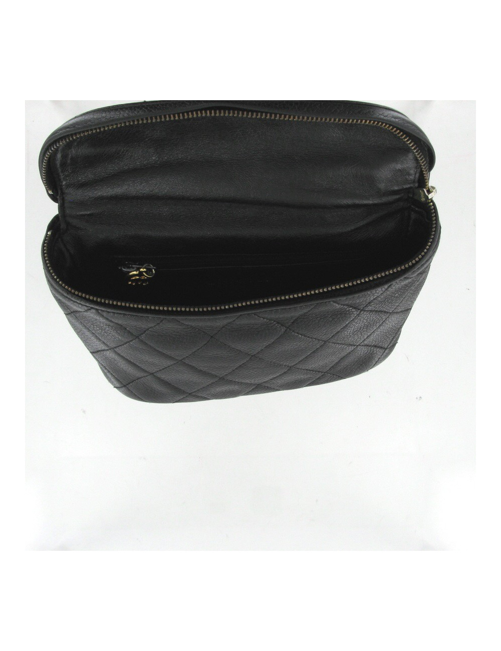 Ceinture pochette cuir grainé noir CHANEL
