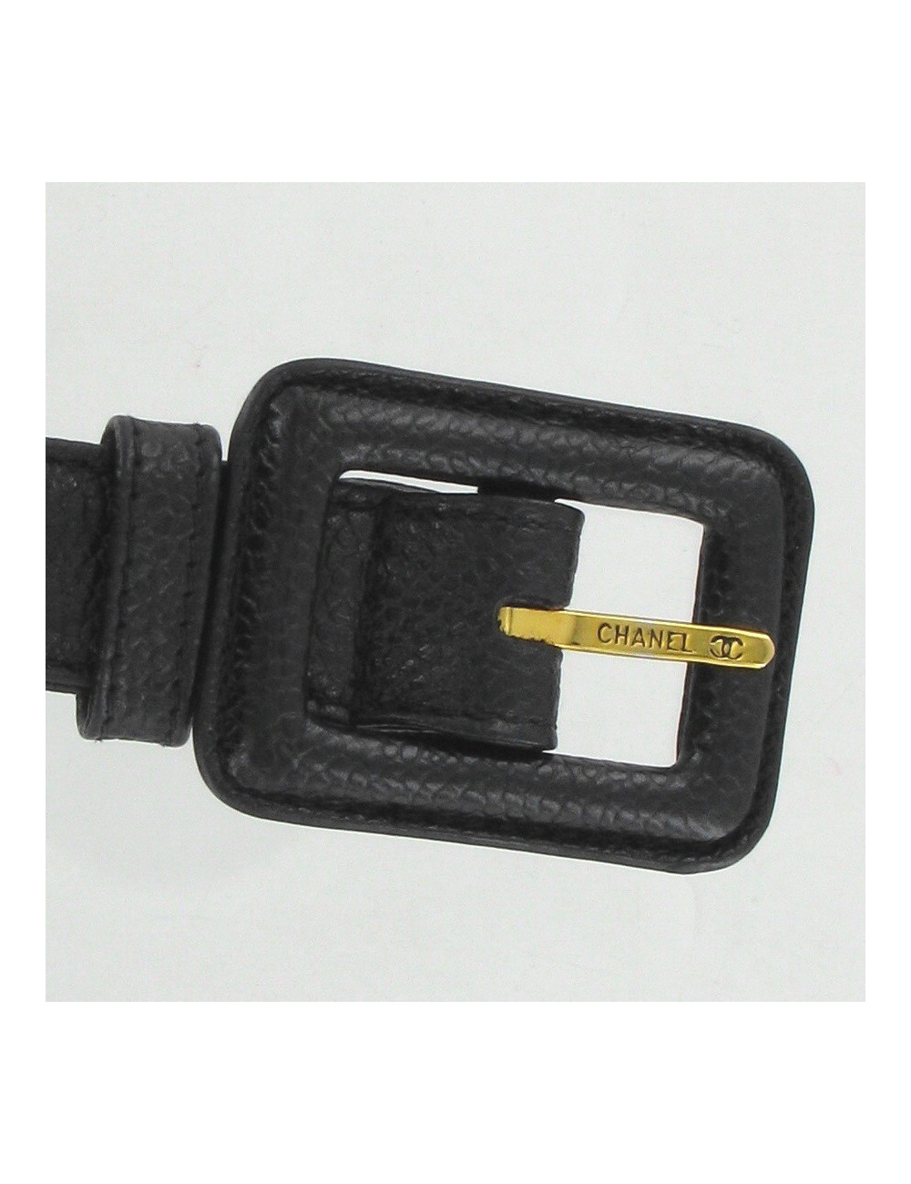 Ceinture pochette cuir grainé noir CHANEL