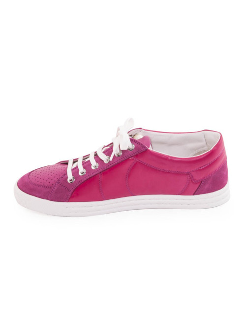  CHANEL sneakers in fuchsia pink leather and suede Size 40,5 FR