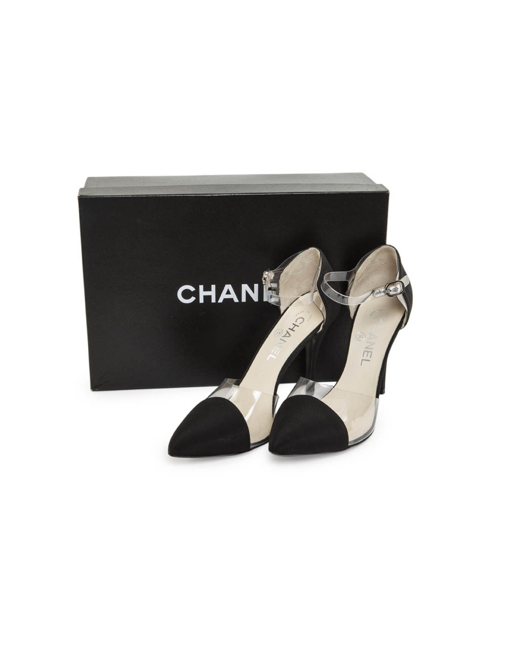 Escarpins CHANEL T 38 transparent et noir