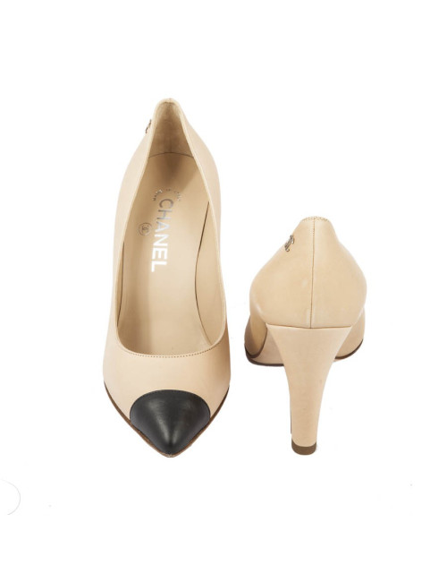 Escarpins CHANEL T 37.5 Bicolores