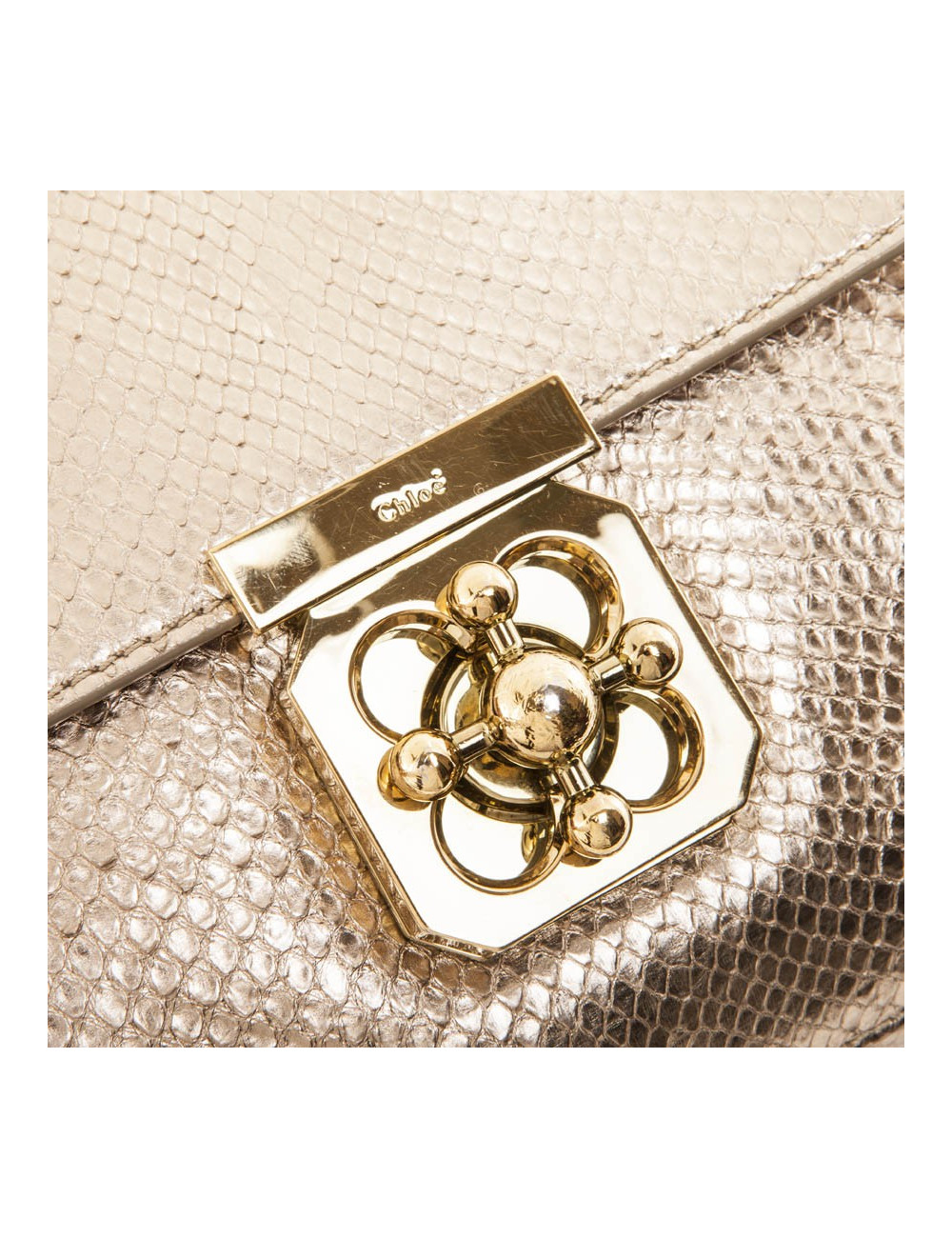 Sac CHLOE en  python doré