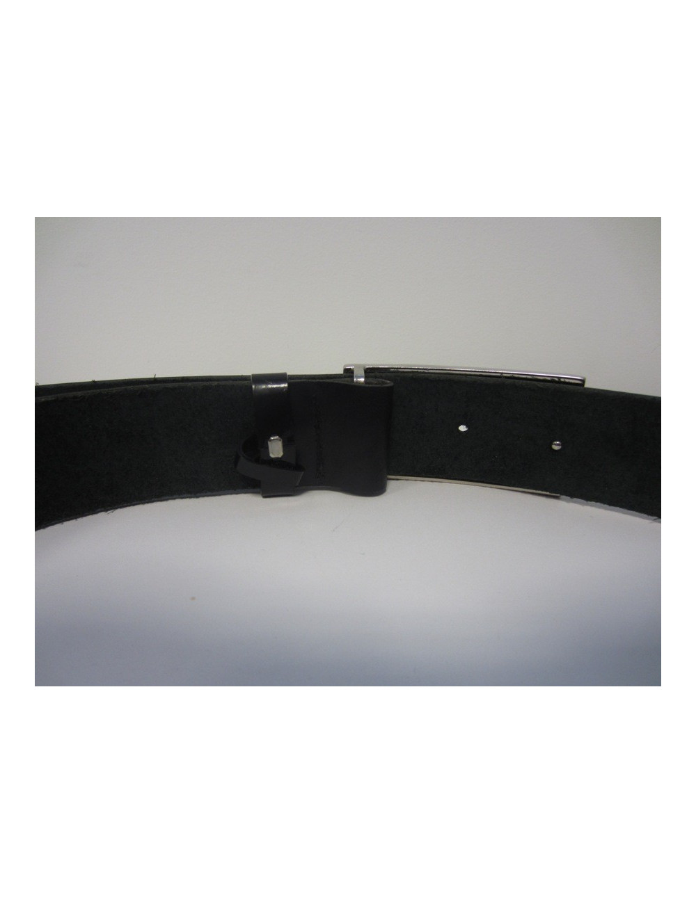Ceinture GUCCI boucle en metal argent noir et ceinture en cuir de vachette noir