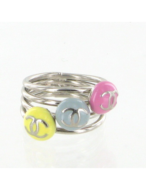 Bague émaillée tricolore CHANEL