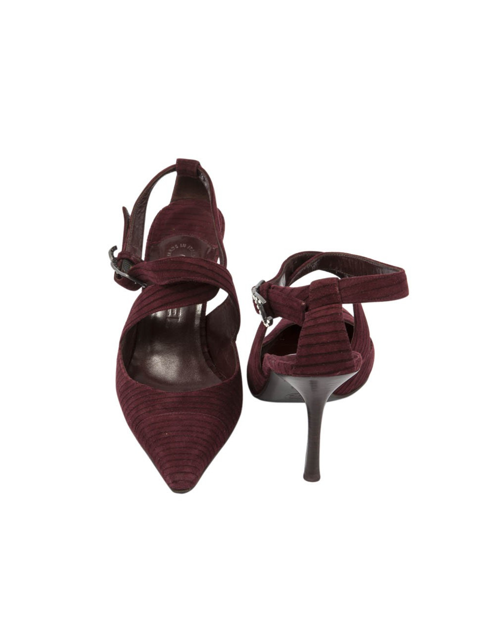 Escarpins CHANEL T   veau velours bordeaux