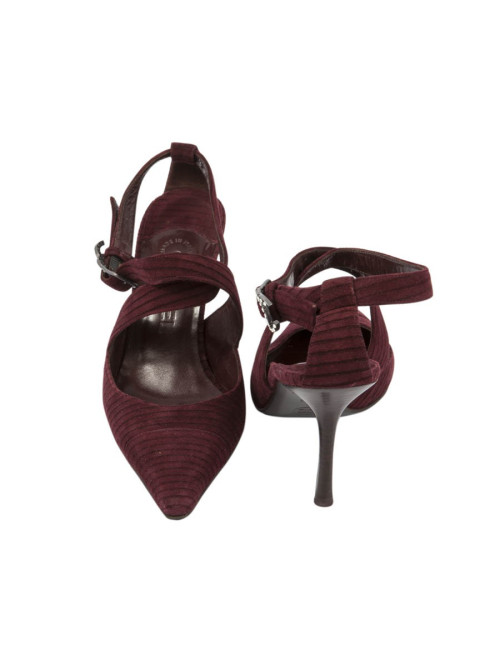Escarpins CHANEL T   veau velours bordeaux