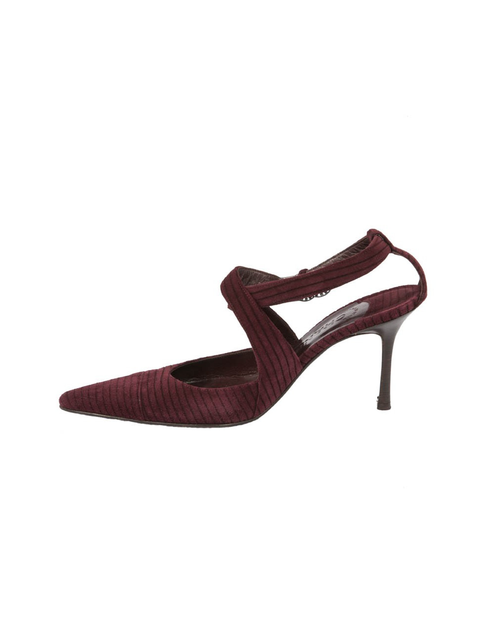 CHANEL T39, 5 Maroon suede pumps