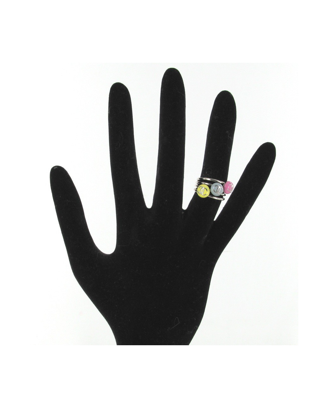 Bague émaillée tricolore CHANEL