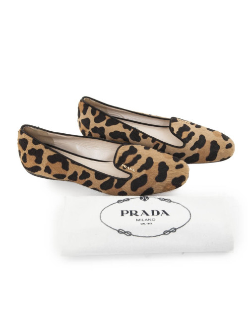 PRADA T 38 EN way leopard flats
