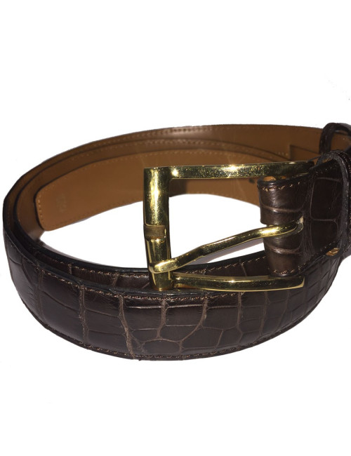 Ceinture Homme FRANCK NAMANI en Alligator marron foncé