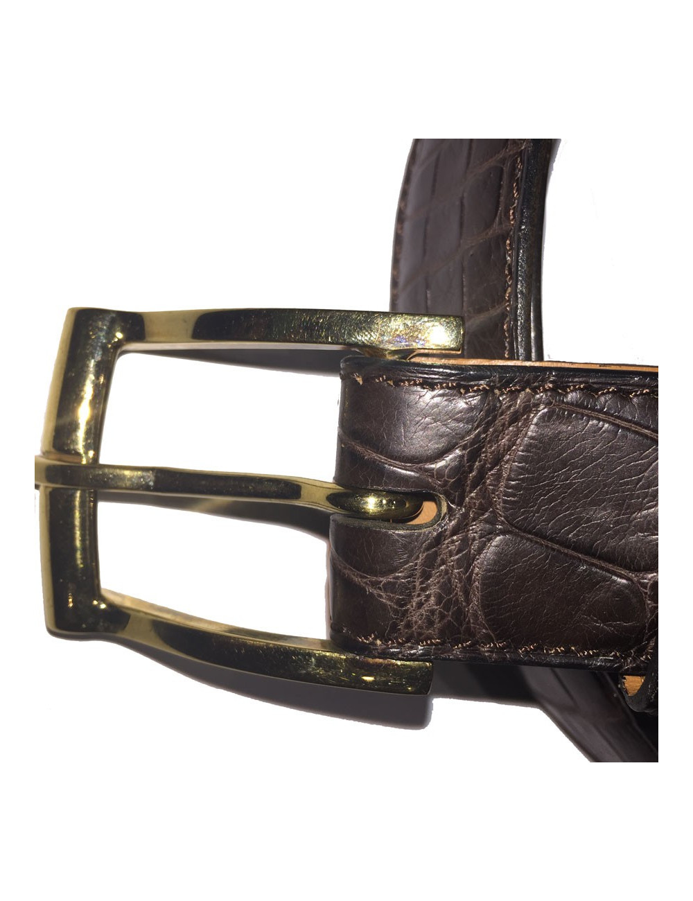 Belt man FRANCK NAMANI T105/42 dark brown alligator